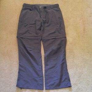 Alpine Gray Quick Dry Outdoor Pants- Side Zip Cuffs And Zip Off To Shorts